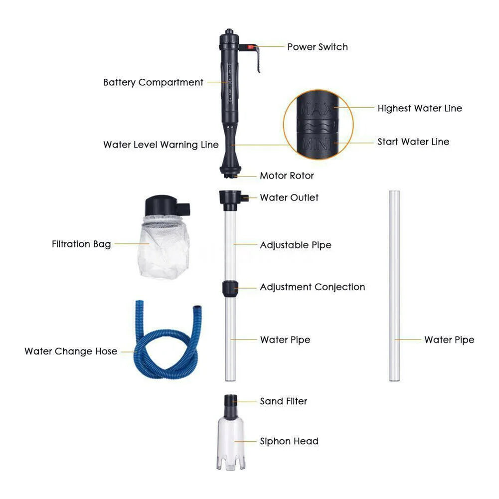 Electric Gravel Cleaner For Aquarium
