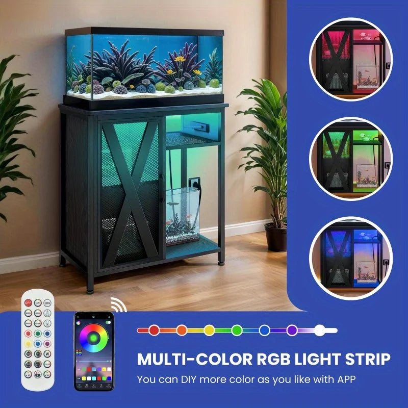 30 gallon metal wood aquarium with electrical outlet