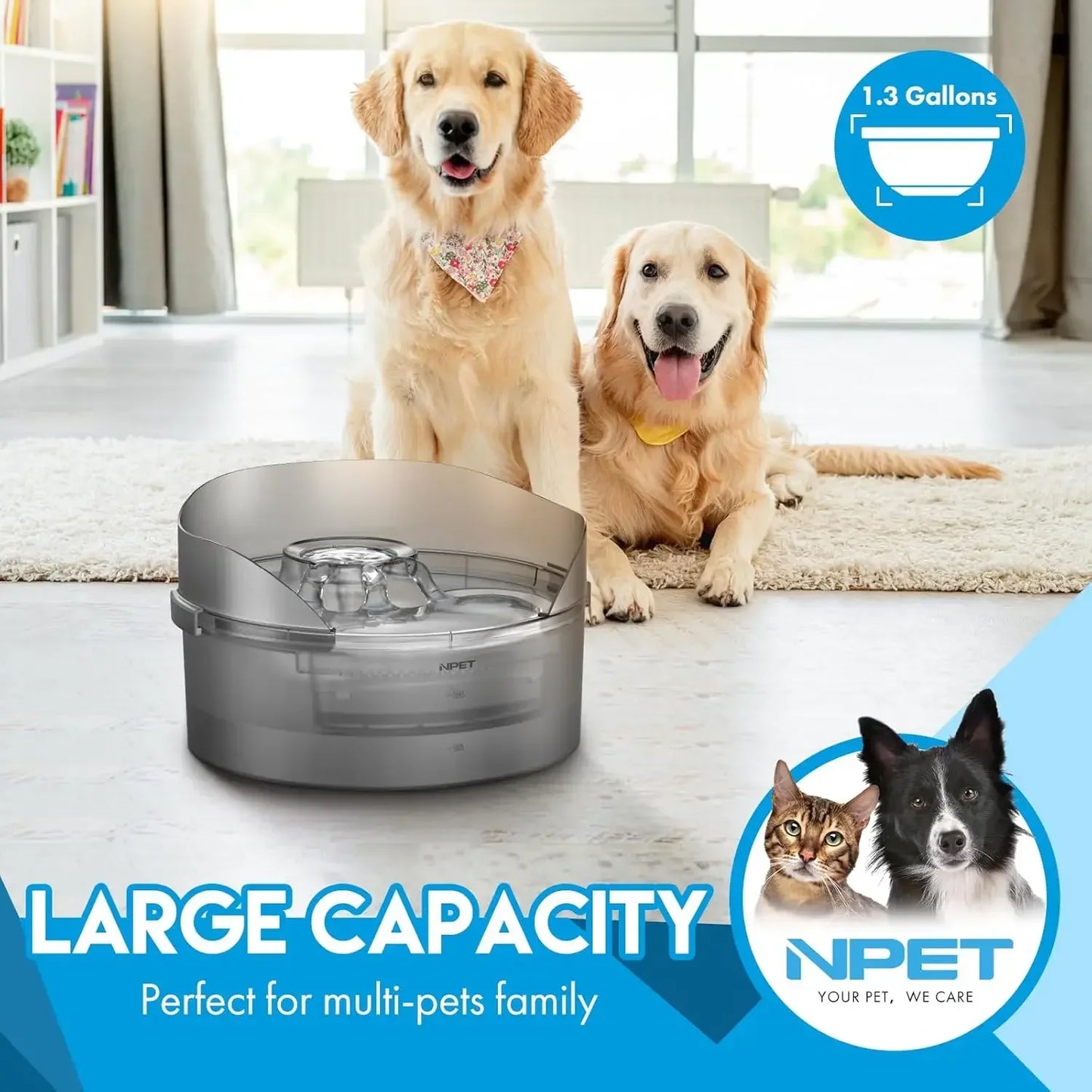 Automatic Dog Water Bowl with Splatter Guard