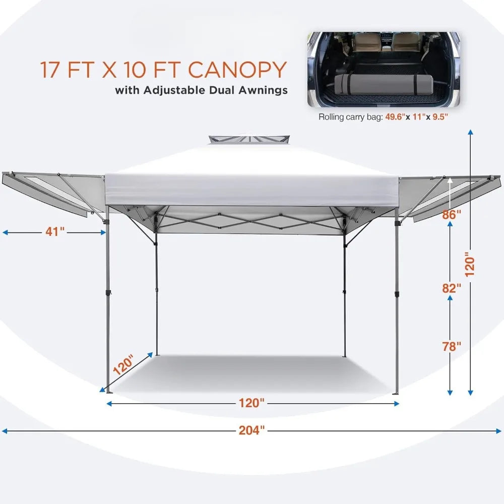 17x10 Pop up Gazebo Canopy