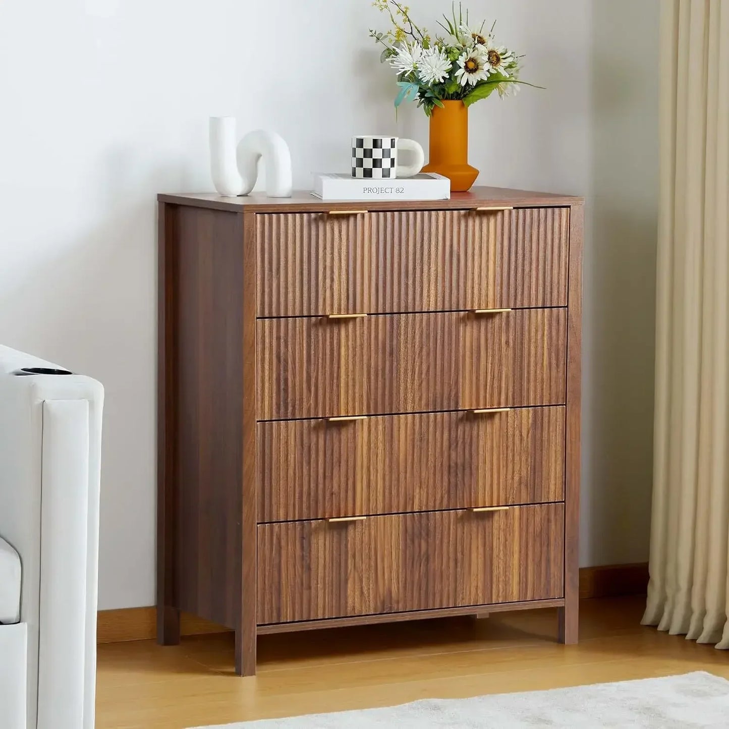 Fluted 6 Drawer Double Dresser