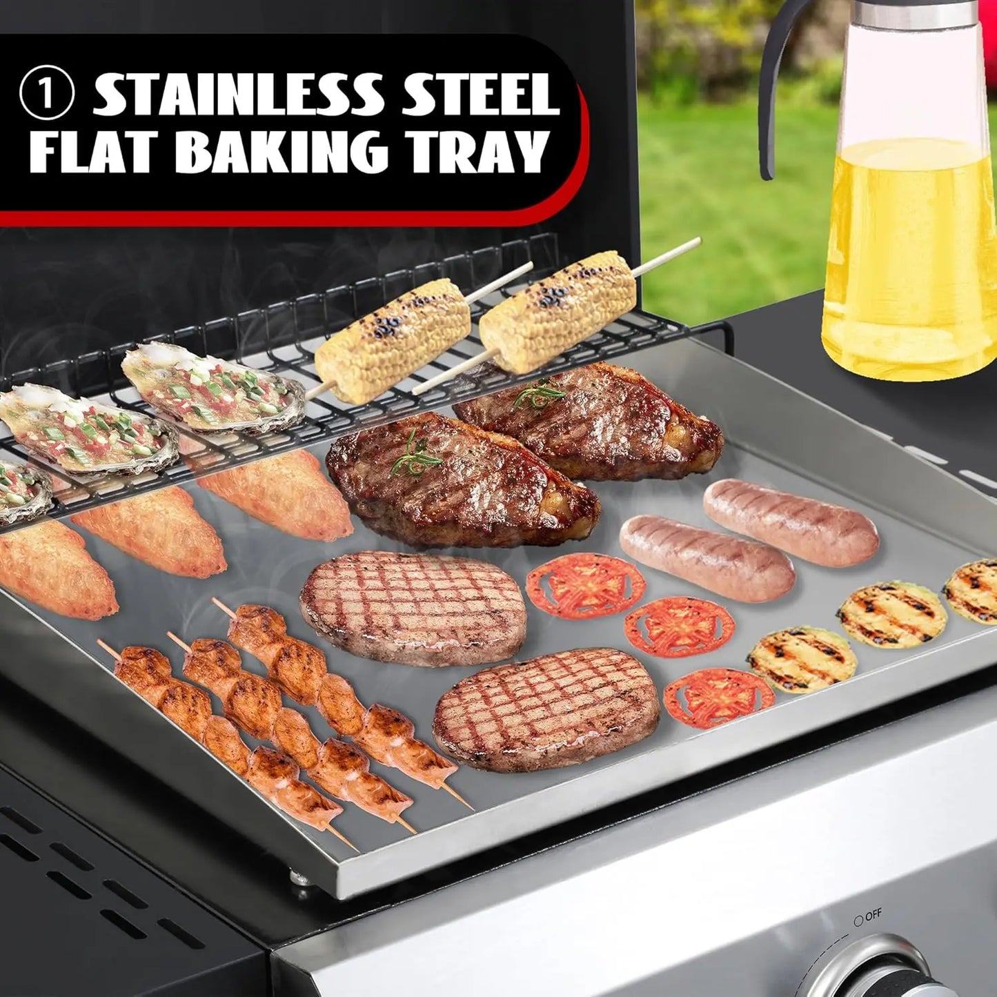 3-Burner Flat Top Propane Gas Grill