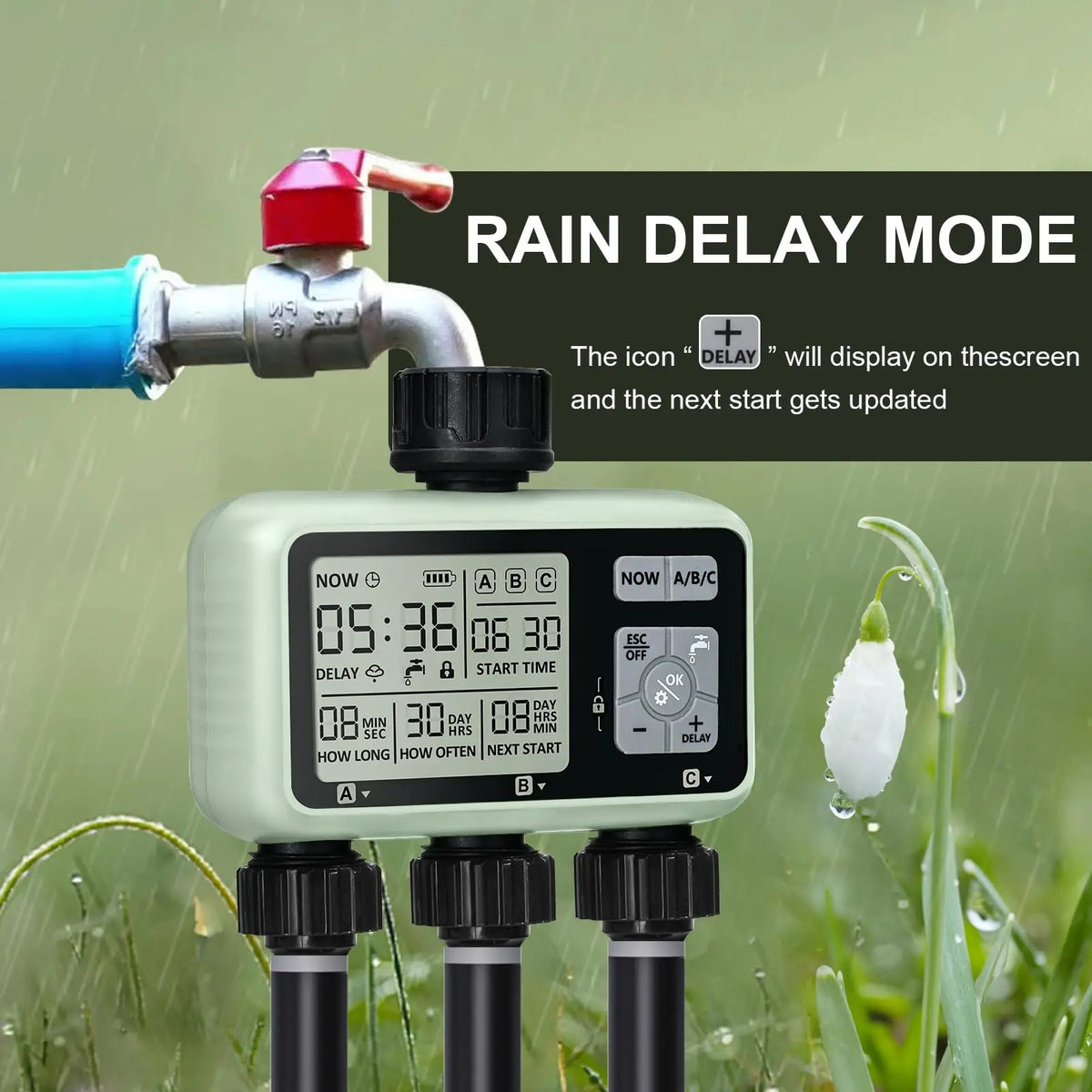 3 Outlets Garden Water Irrigation Timer