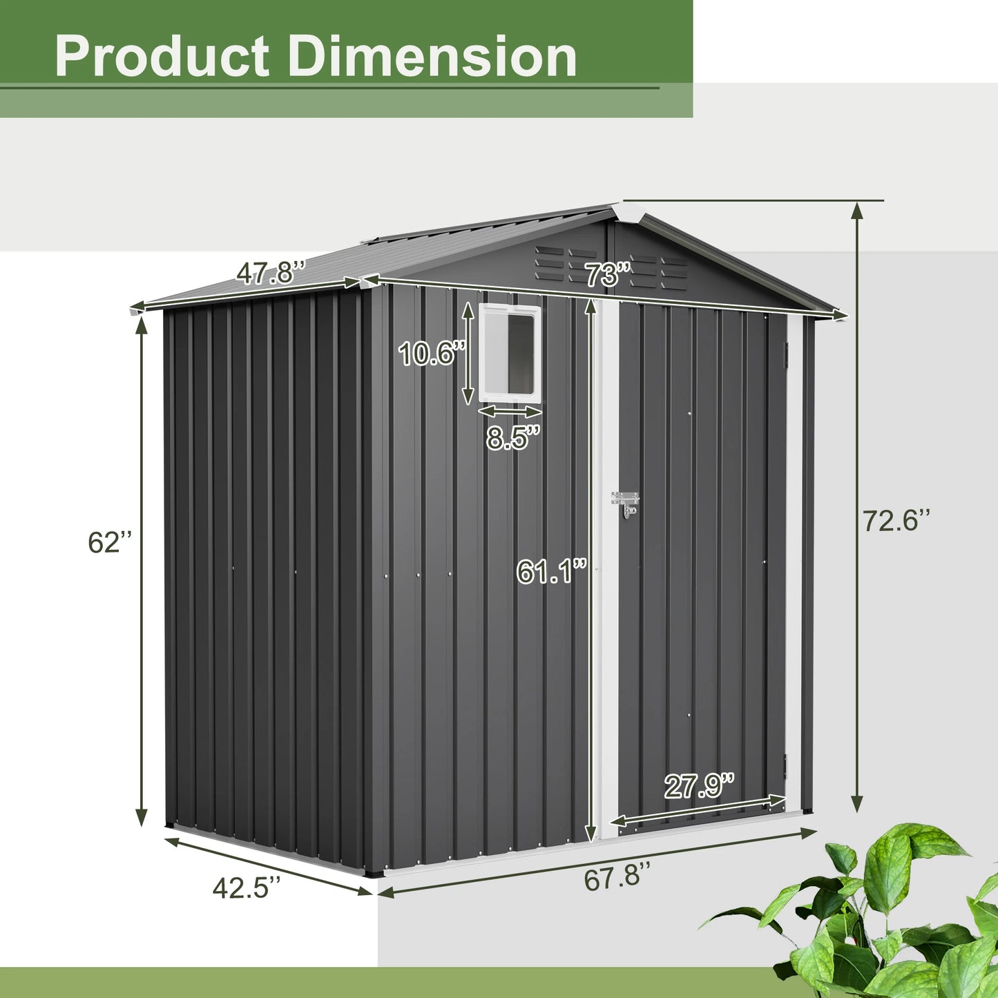 6FT x 4FT Outdoor Garden Shed