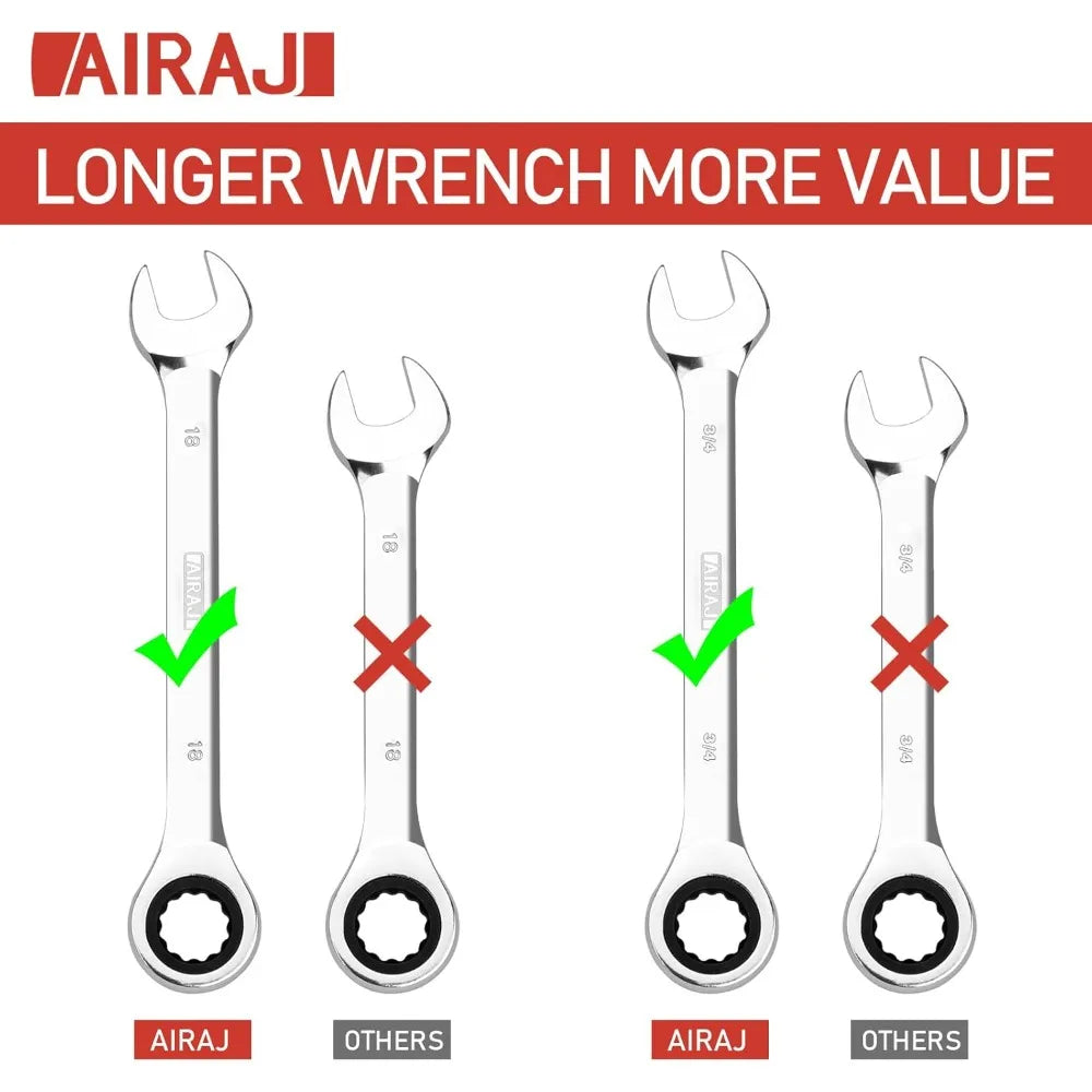Ratchet Wrenches Set, SAE & Metric,
