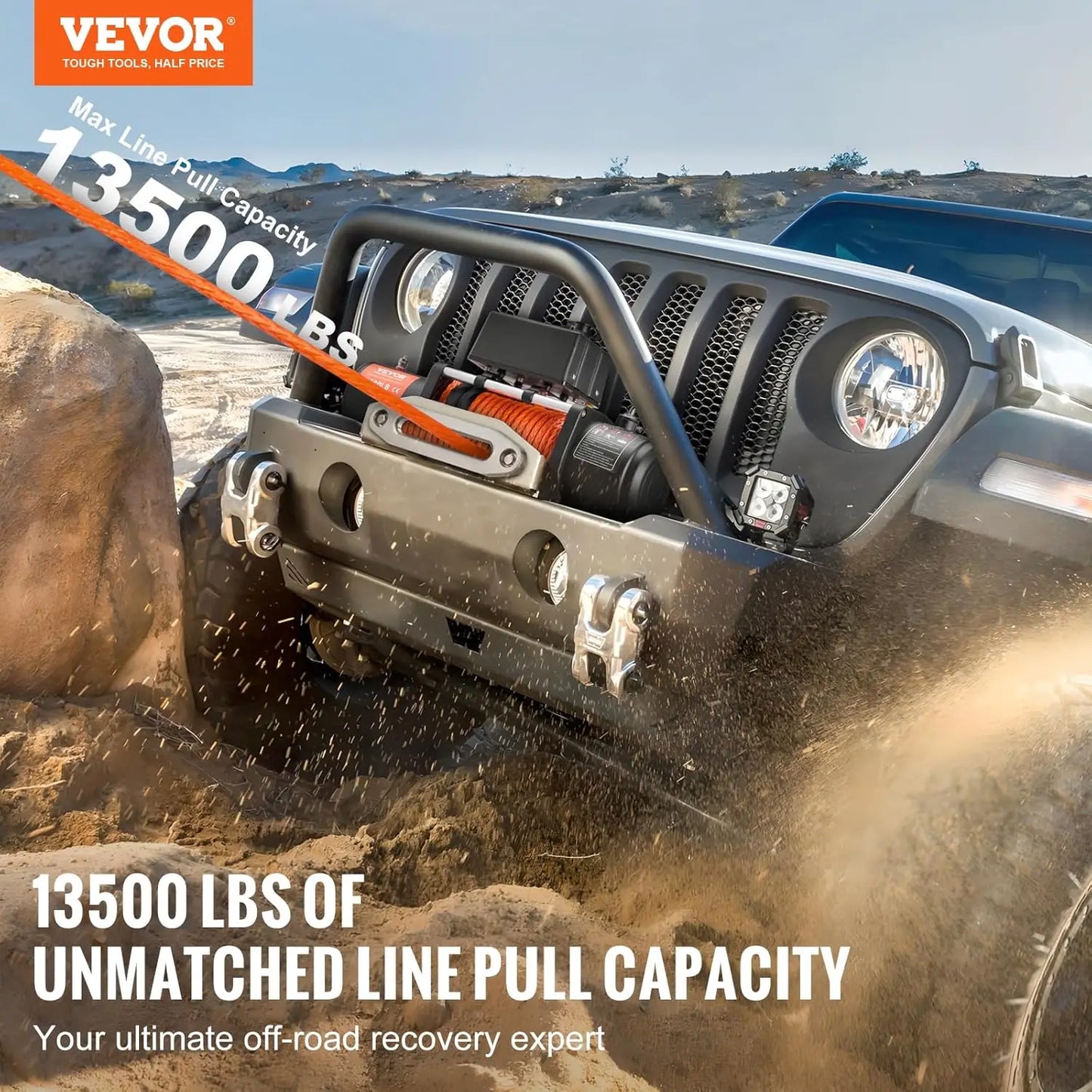 Electric Winch,13,500 lb,12V DC