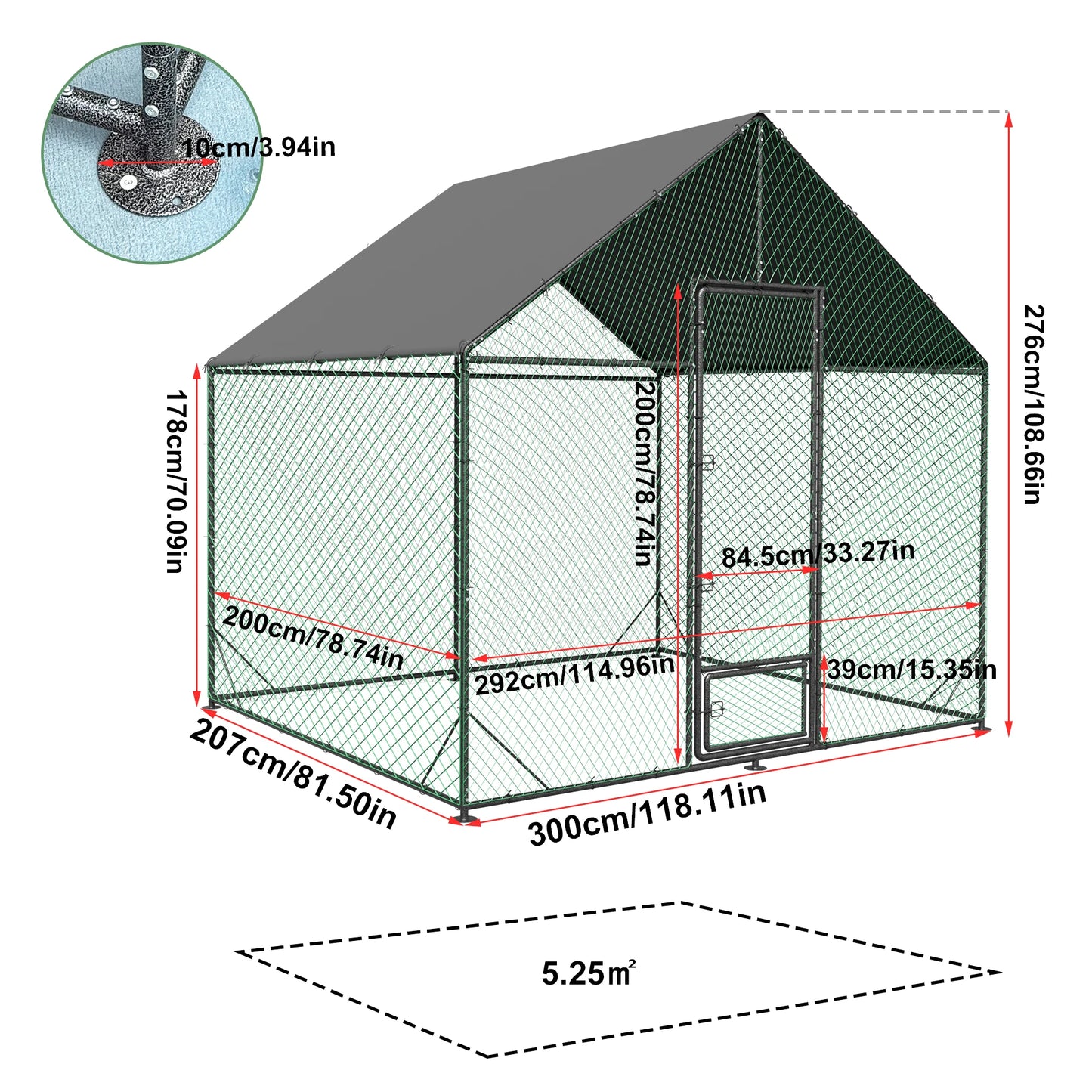 Metal Chicken Coop w/ Cover