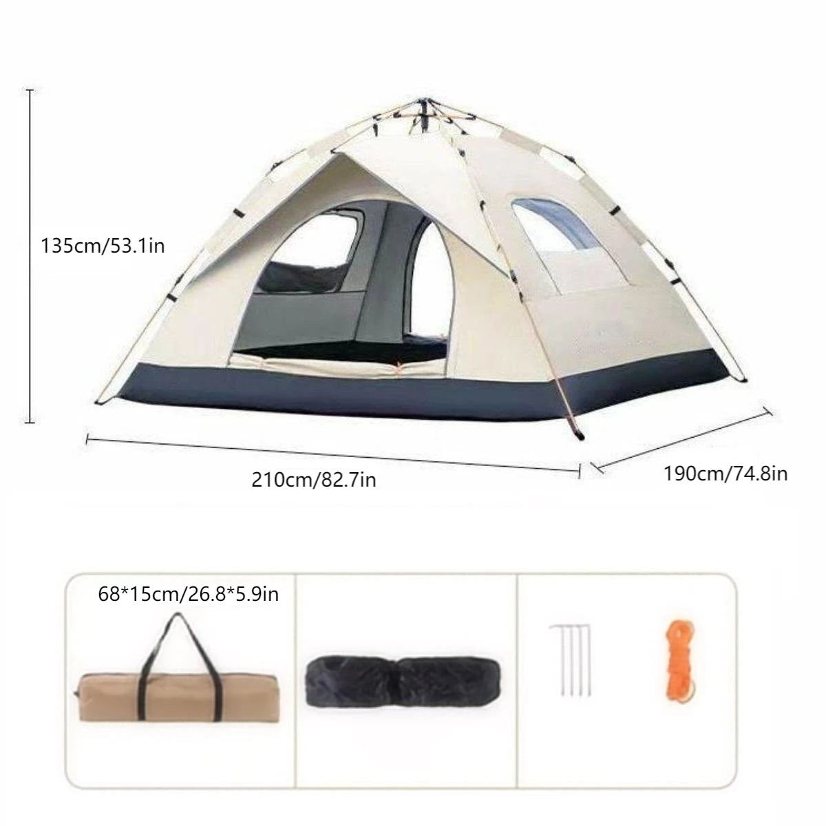 Camping tent 4 person waterproof