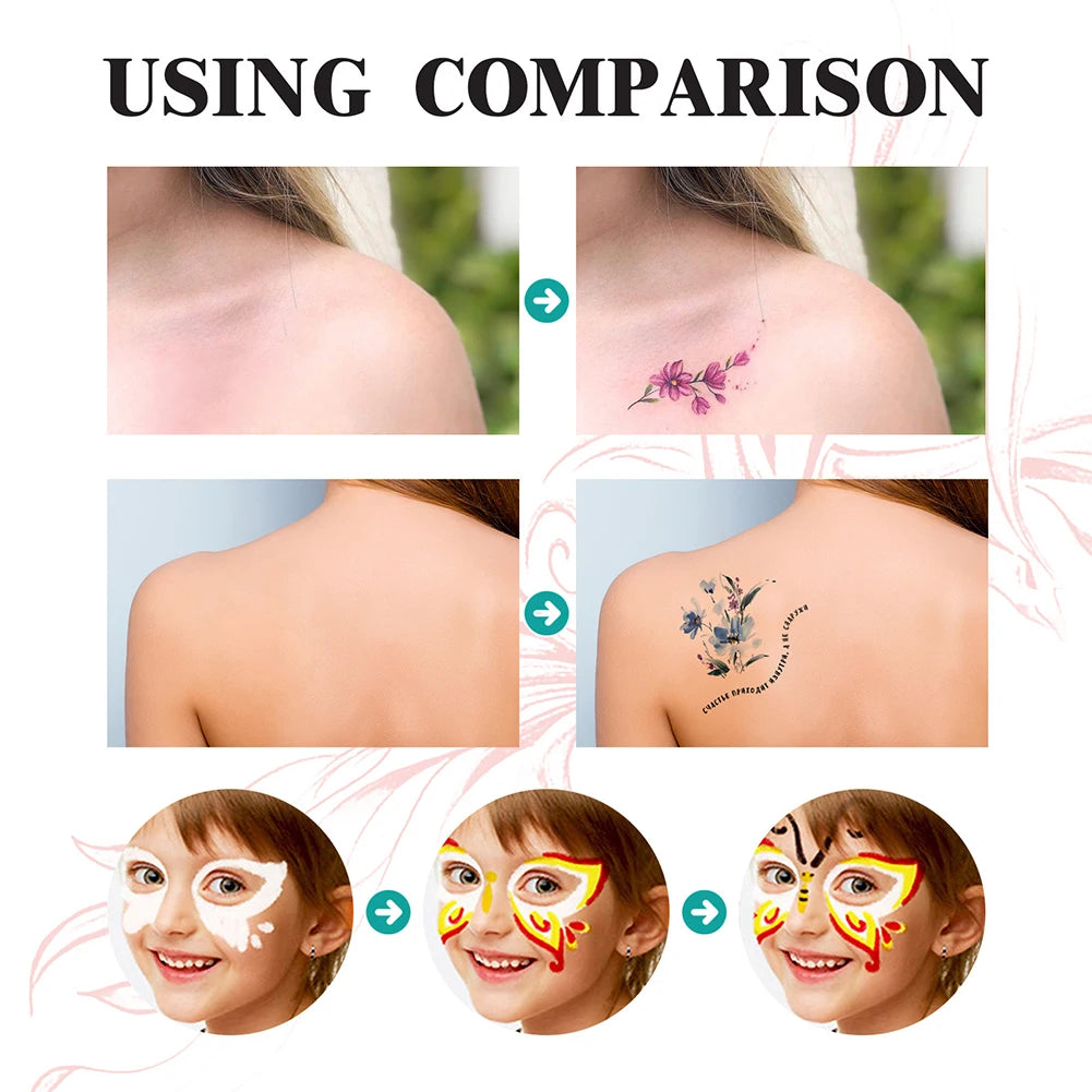 Temporary Tattoo Ink with Tattoo Stencils
