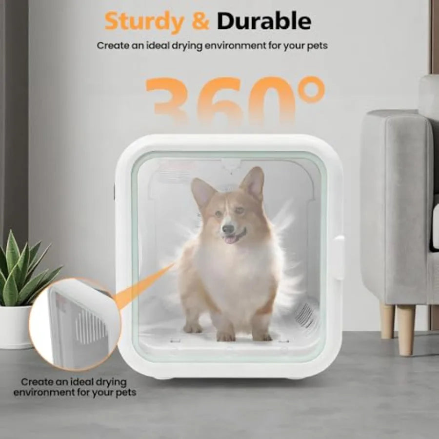 Portable Pet Dryer Box for 22.05 lbs Cats/16.53 lbs Dog 800W
