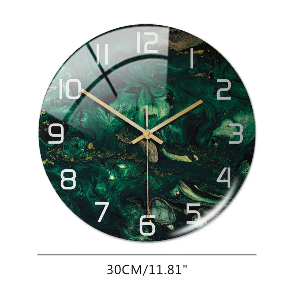Luxury 3D Acrylic Black Gold Marble Pattern Wall Clock