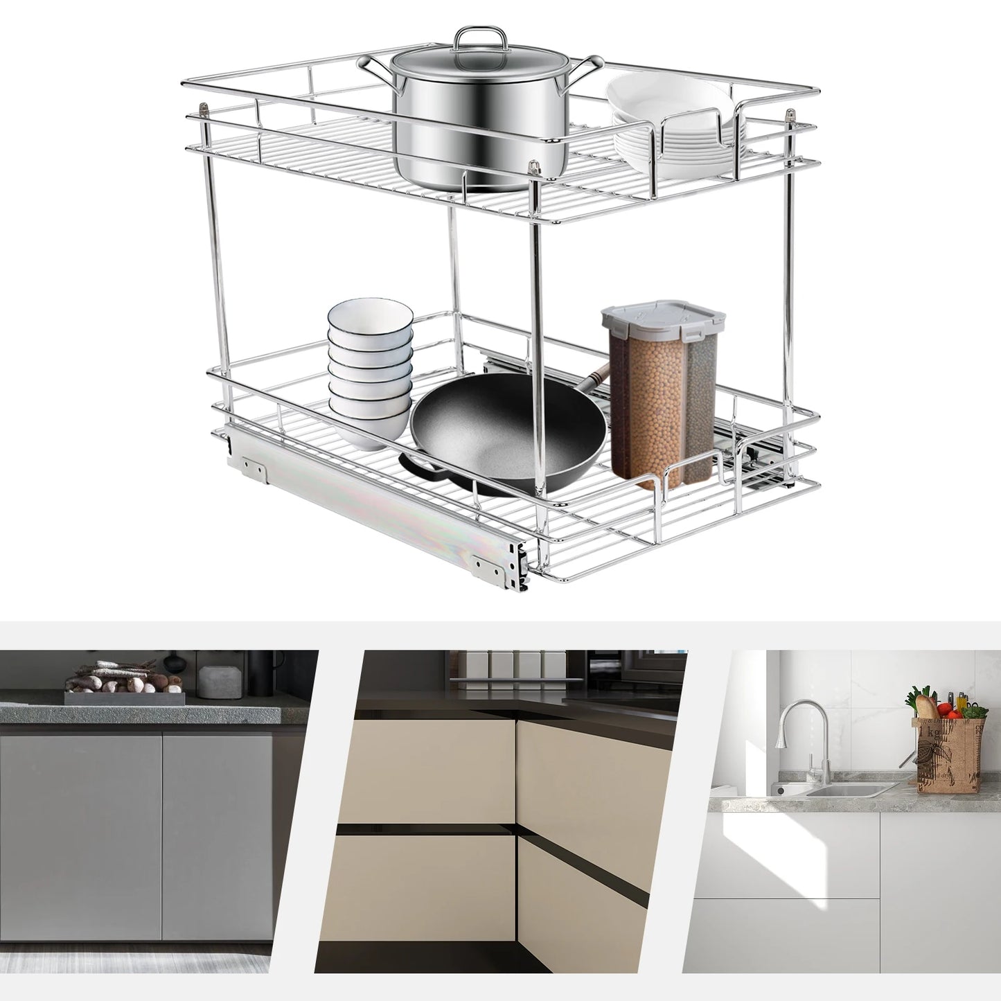 13.5"W*21.5"D Pull-out Storage Rack