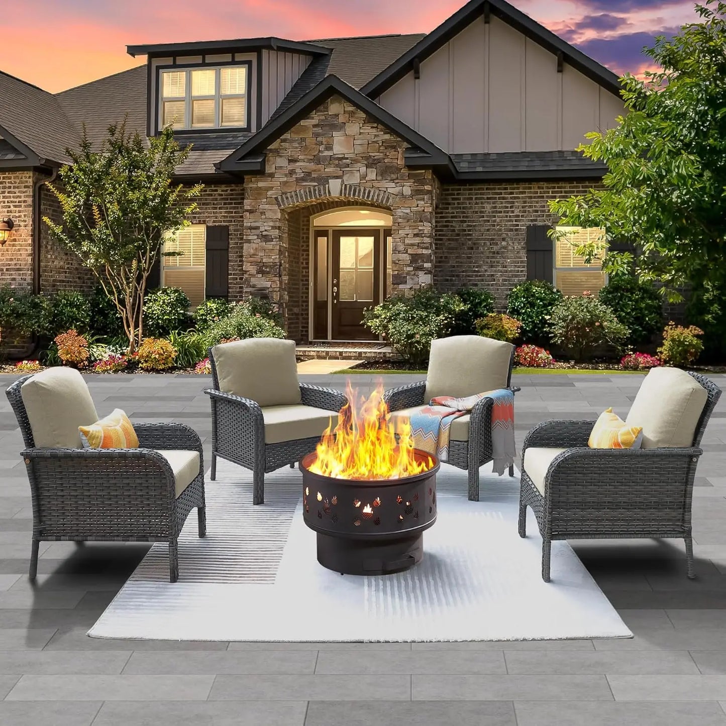 Patio Furniture Set with 30" Fire Pit