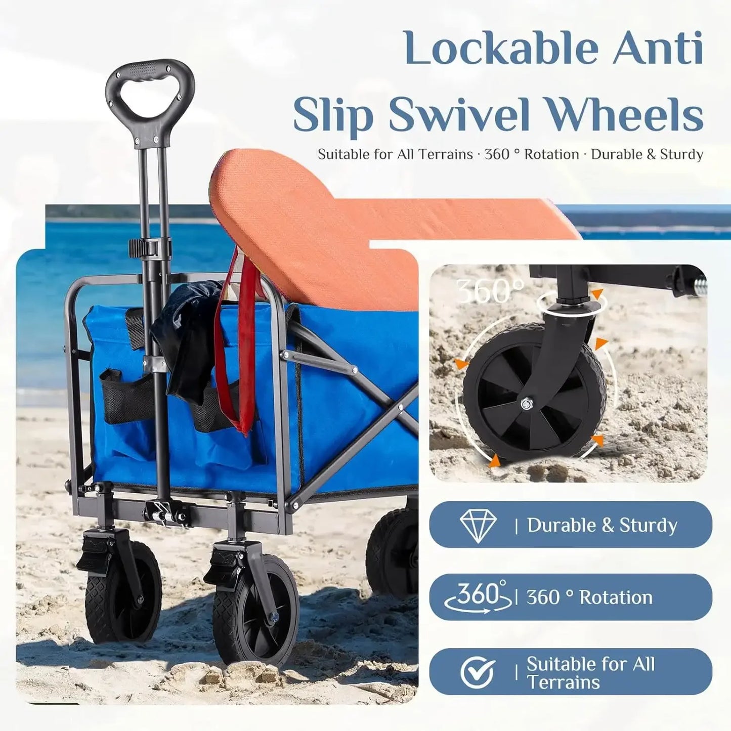 Foldable Wagons Carts with All-Terrain Wheels