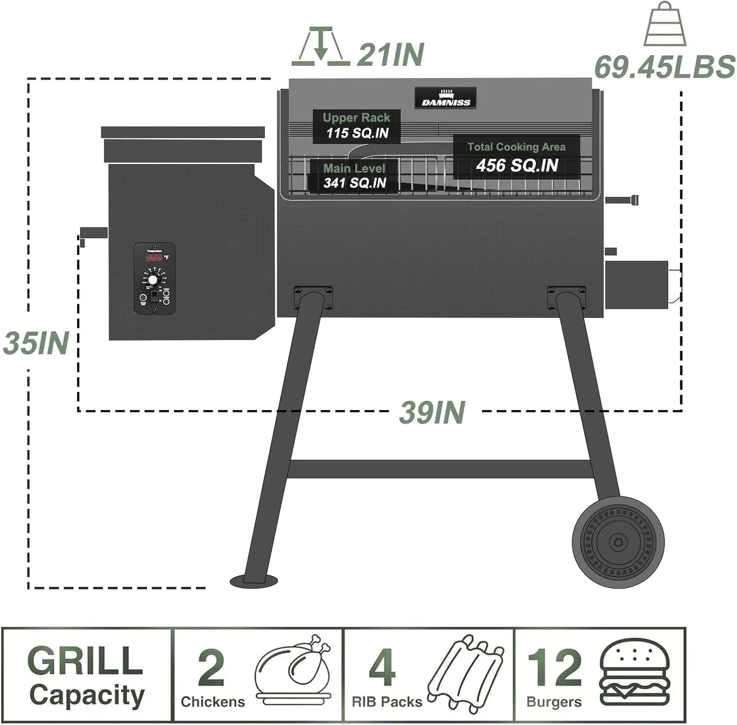 Electric Wood Pellet Smoker Grill