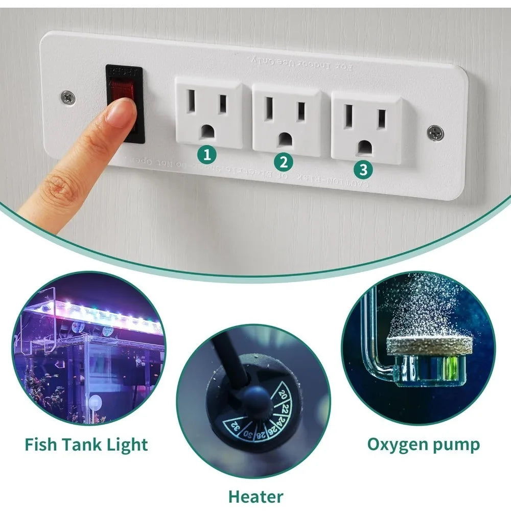 Metal Aquarium Stand with Power Outlets