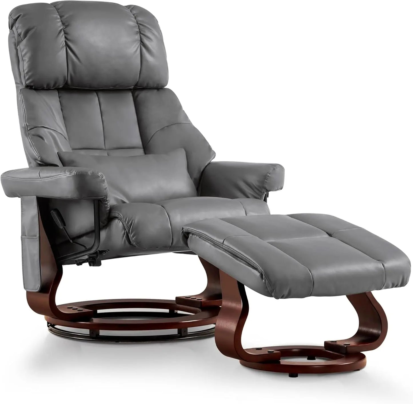 Swivel Recliner Chair with Ottoman and Vibration Massage