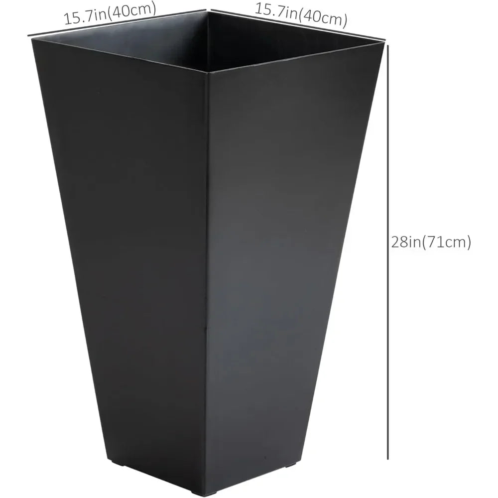 Set of 3 Tall Planters with Drainage Hole