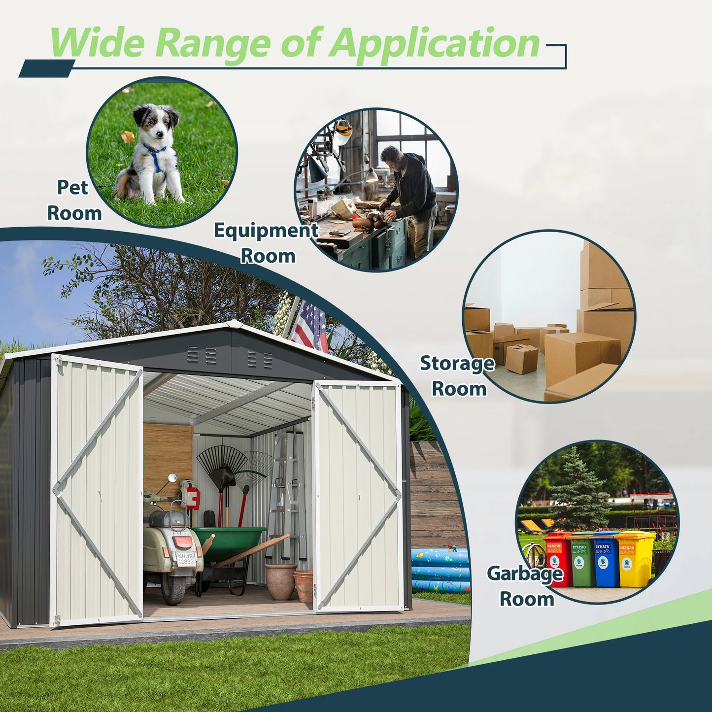 Outdoor Storage Shed 10x10 FT