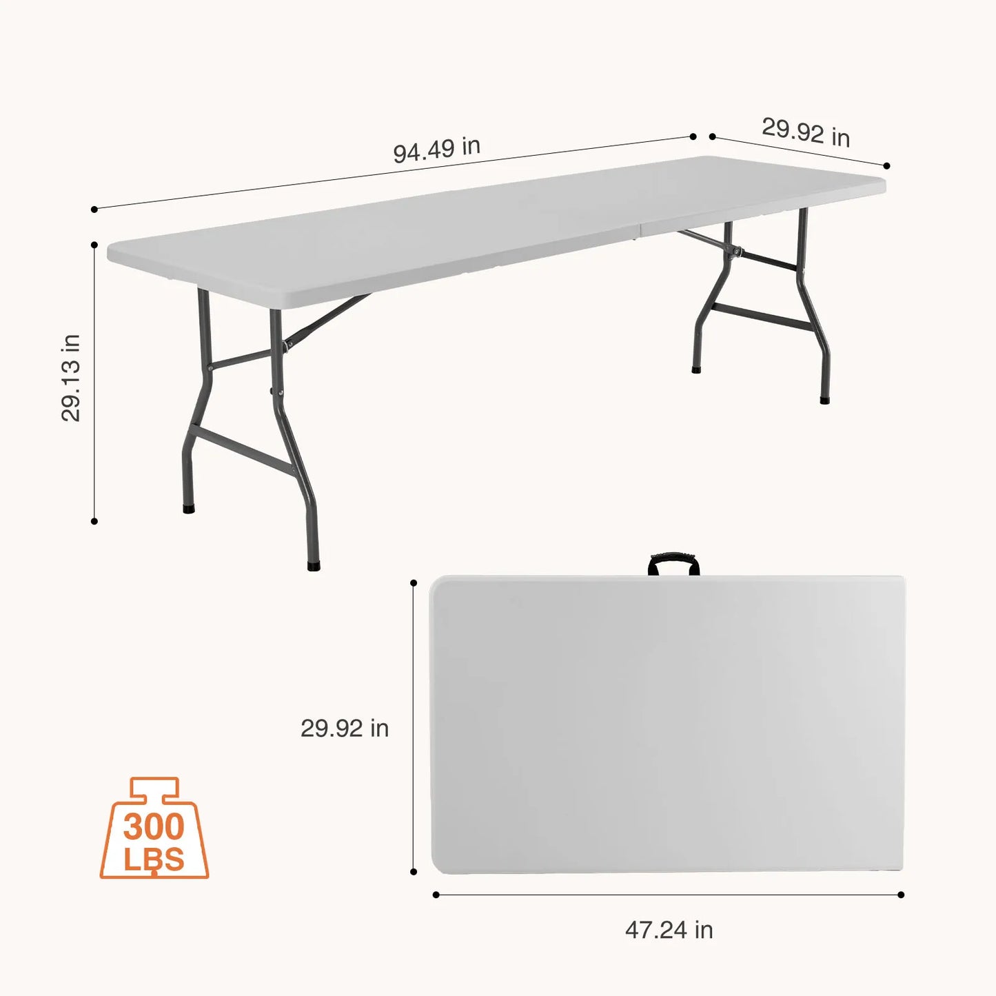 Portable Folding Table with Carrying Handle
