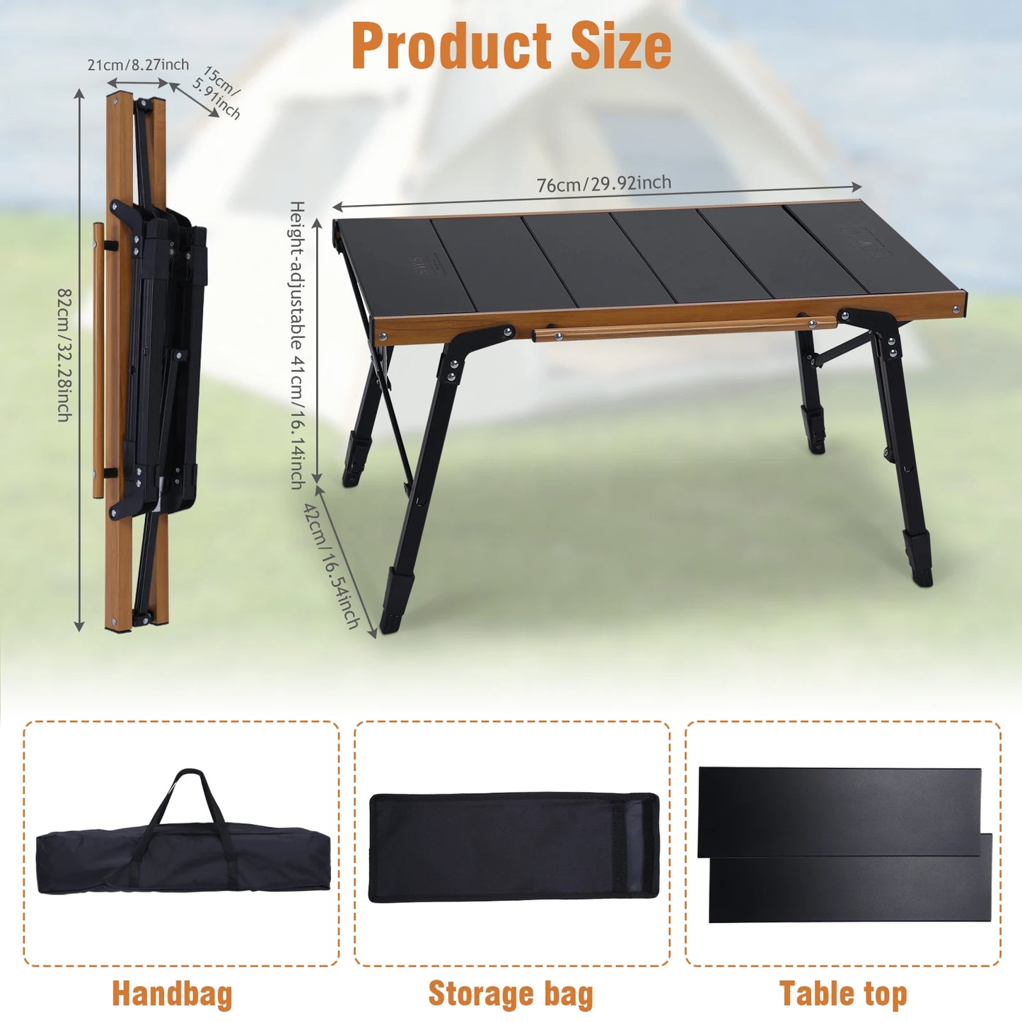 Folding Camping Table with Storage Bag