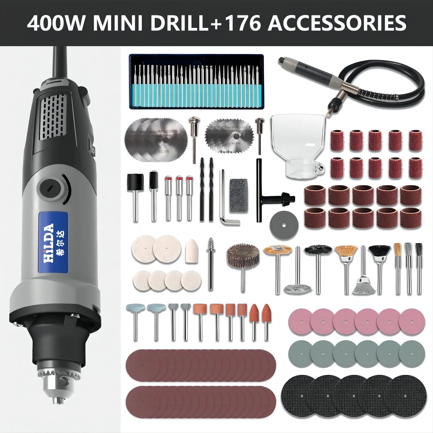Variable Speed Rotary Tool & Accessories Kit