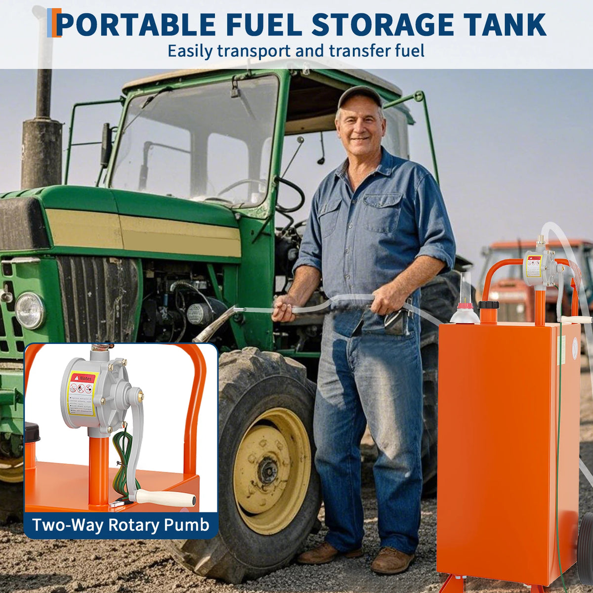 Portable Fuel Caddy with Manual Pump