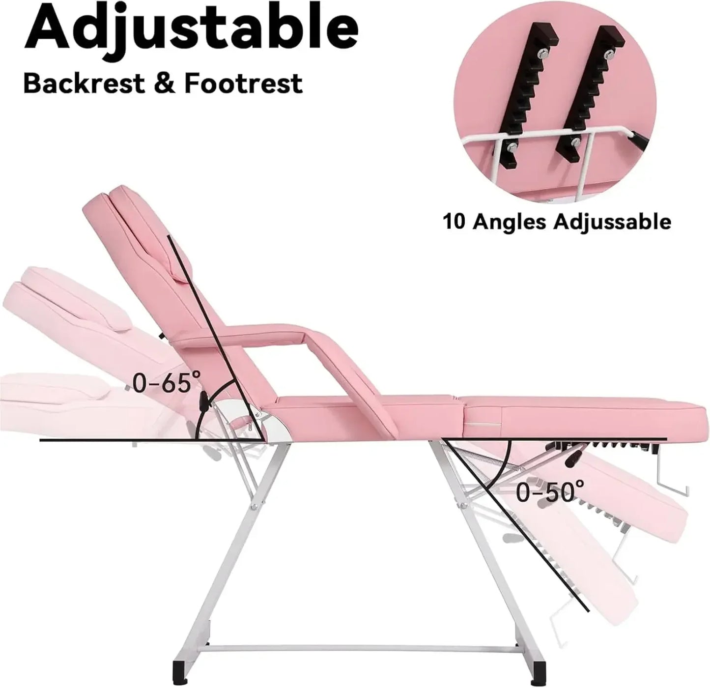 Multipurpose 3-Section Spa Massage Table with Hydraulic Stool