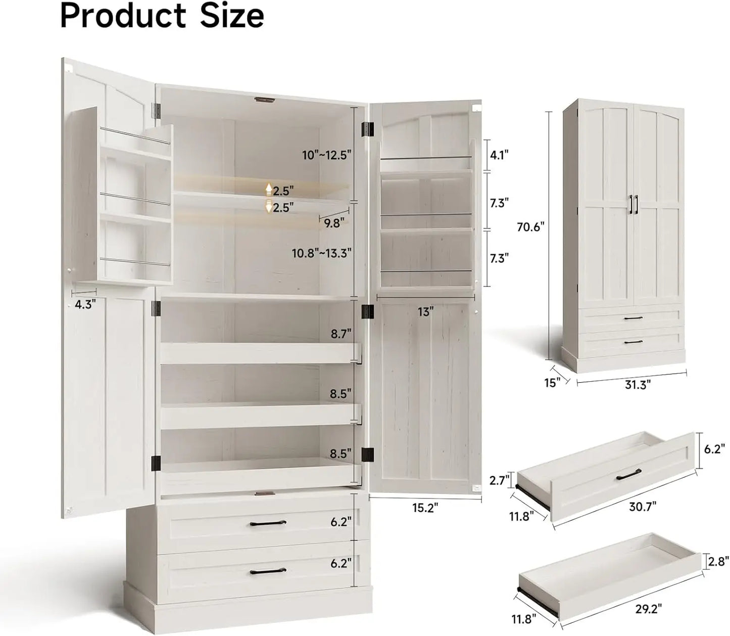 71" Tall Kitchen Pantry