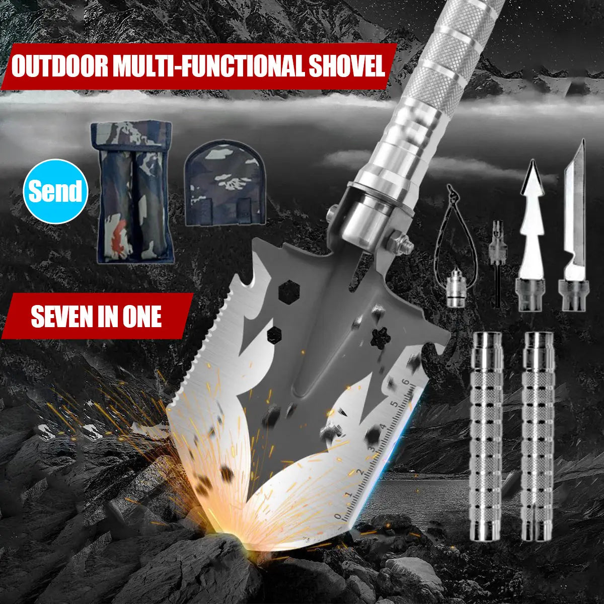 Multi Functional Foldable Military Shovel