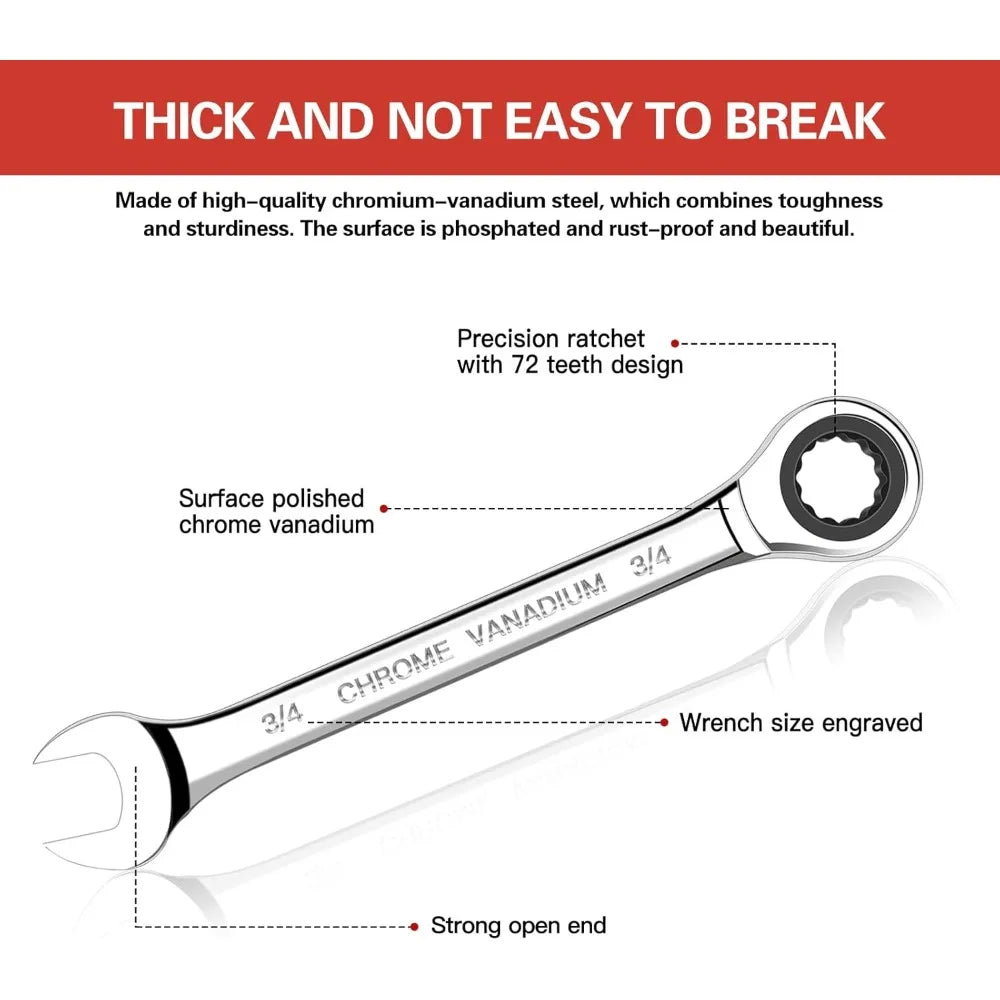 Ratchet Wrenches Set, SAE & Metric,