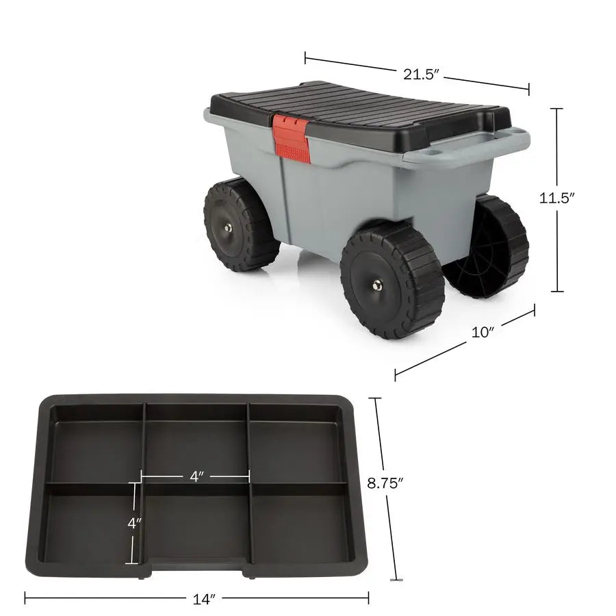 Rolling Garden Cart with Seat