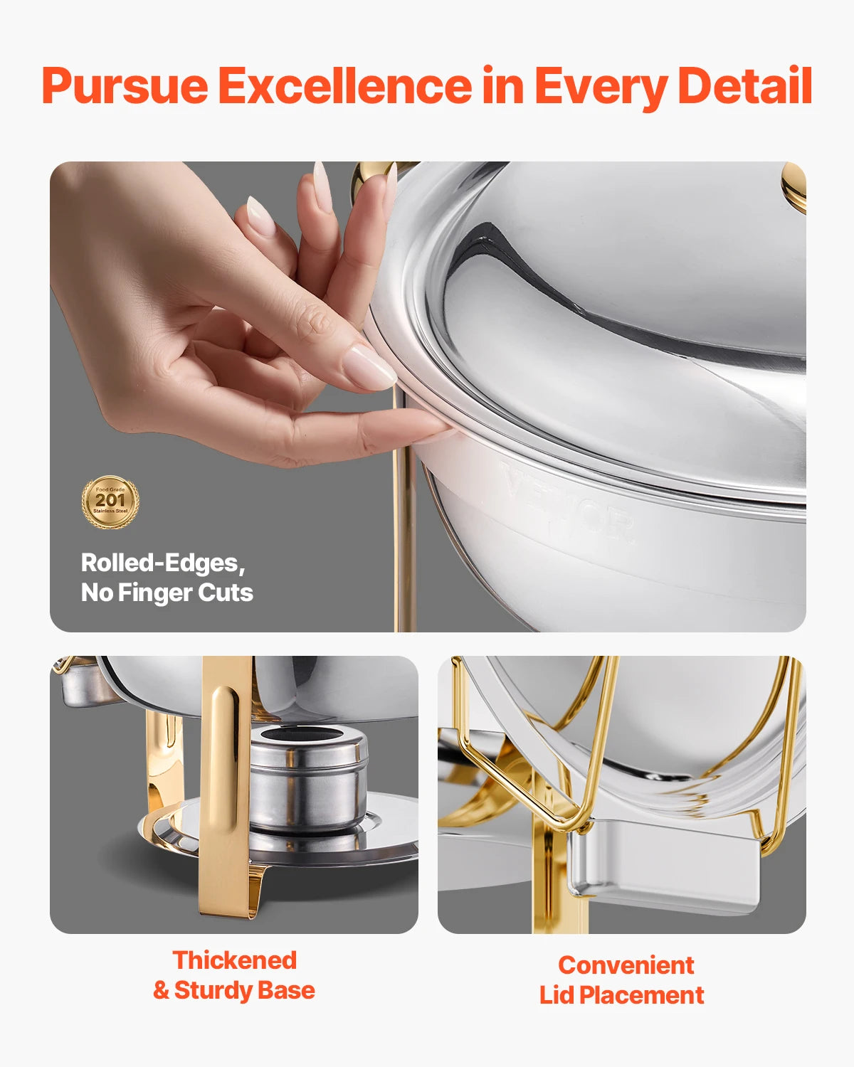 4 Pack Chafing Dish Buffet Set Stainless Steel