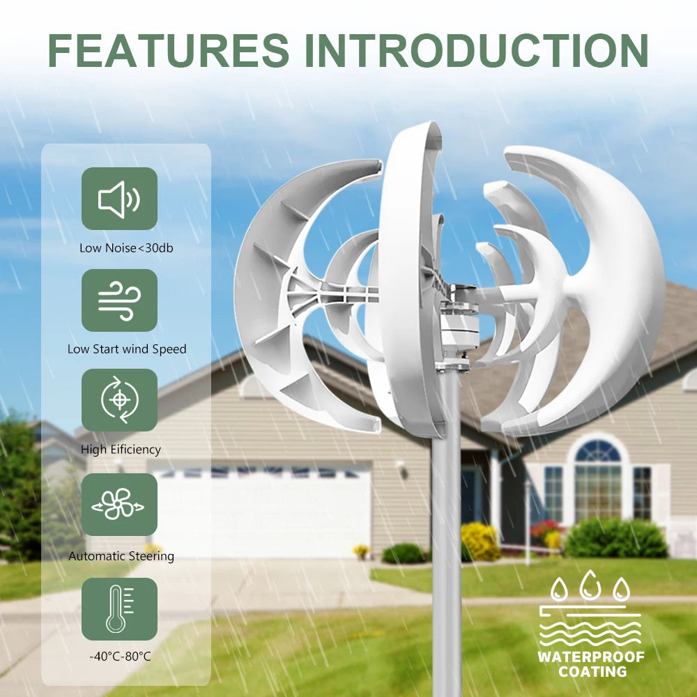 3000W Vertical Wind Turbine 12V 24V