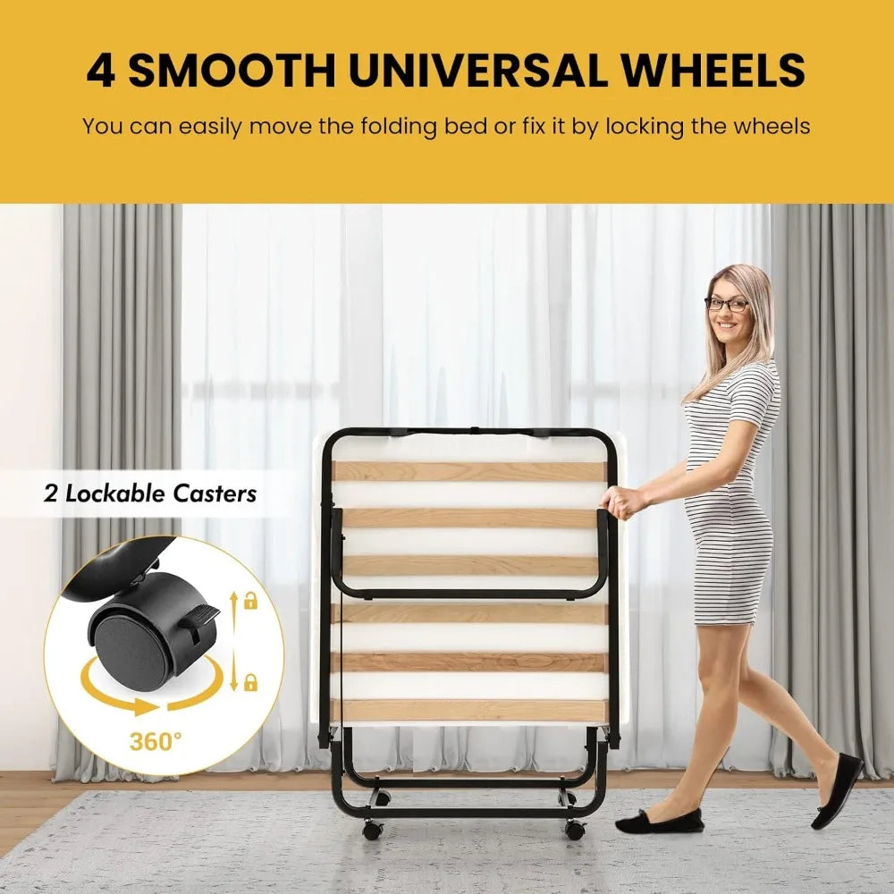 Folding Bed with Mattress for Adults