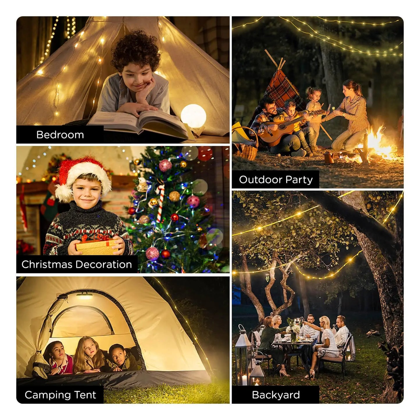 10m Rechargeable Outdoor String Lights