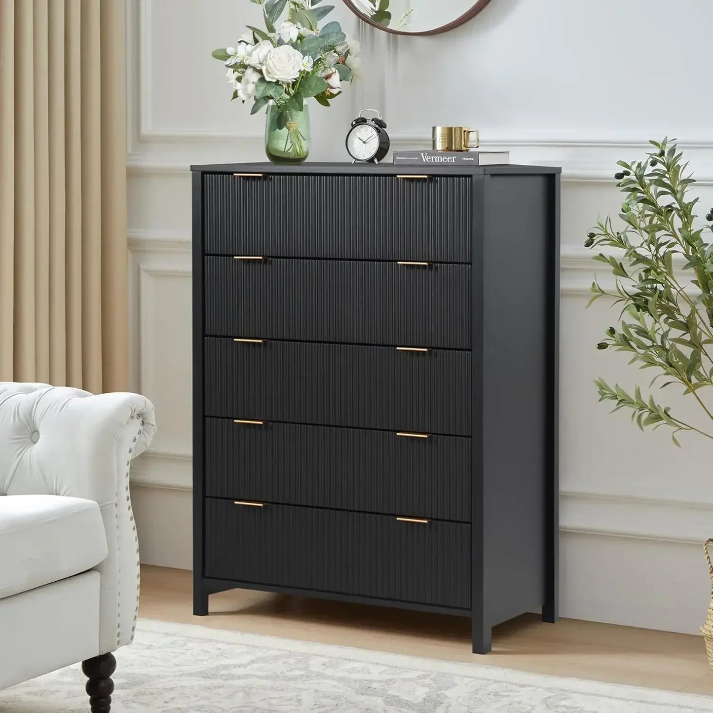 Fluted 6 Drawer Double Dresser