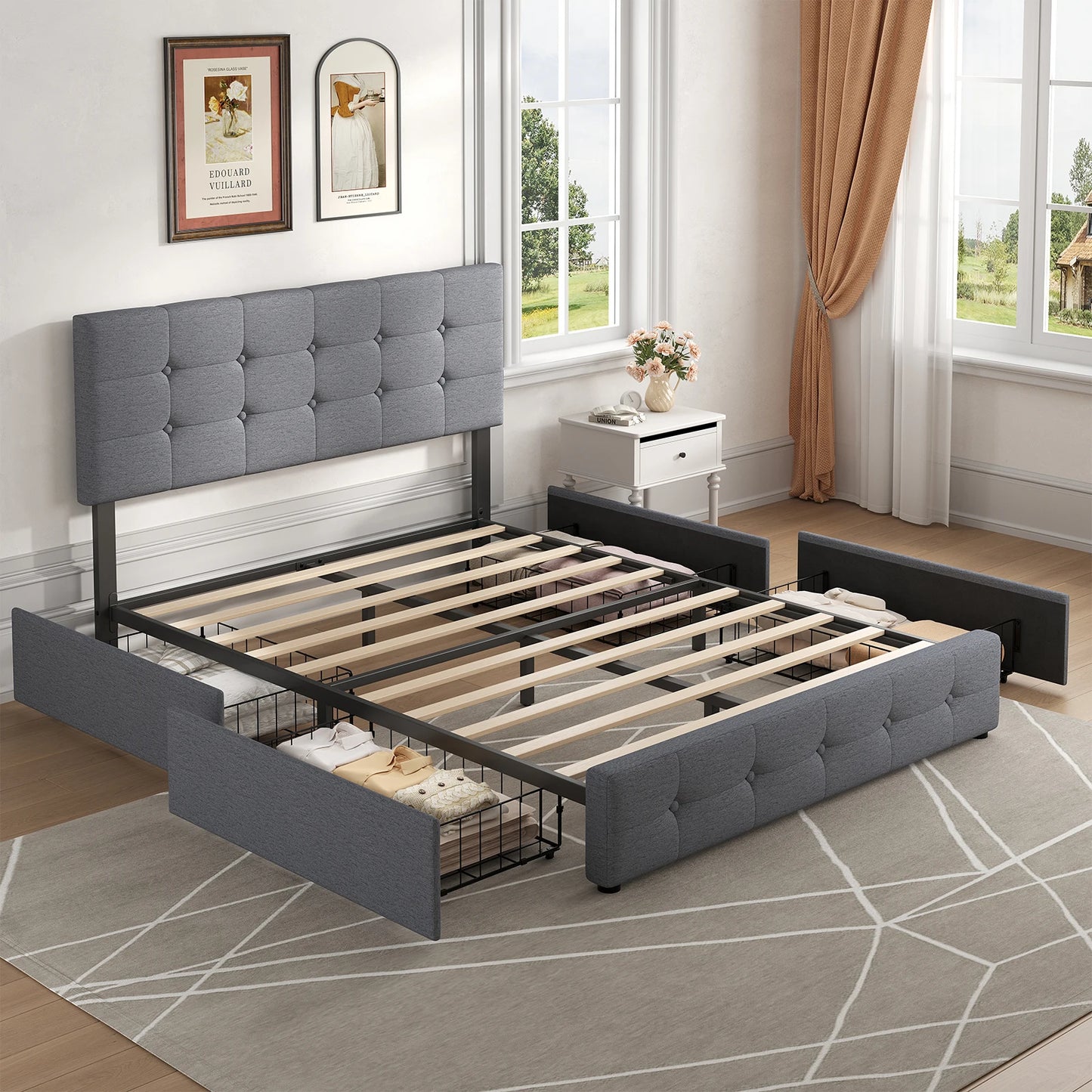 Platform Bed Frame with Storage