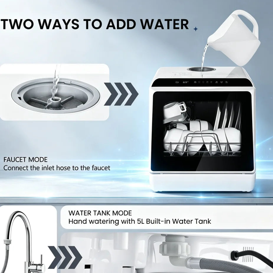 Compact Countertop Portable Dishwasher