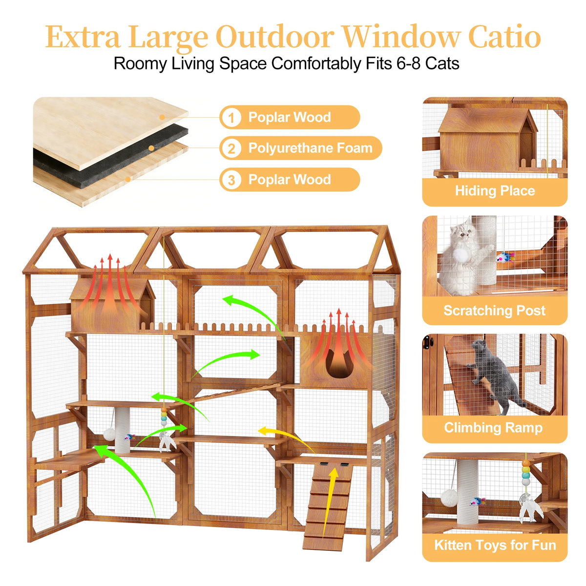 Large Outdoor Cat Enclosure Wooden