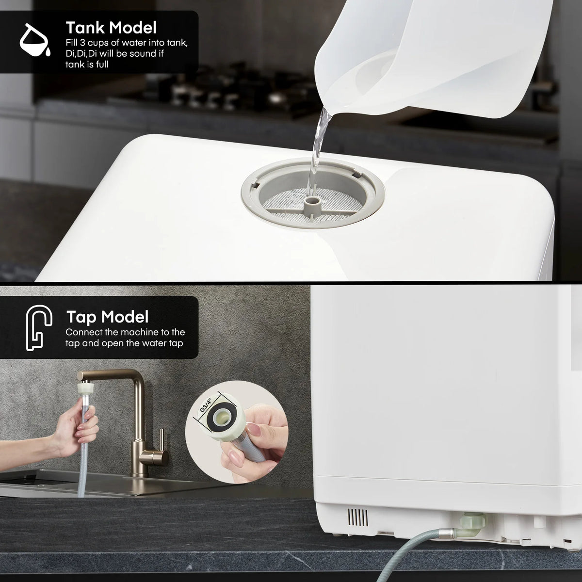 Compact Intelligent Countertop Dishwasher