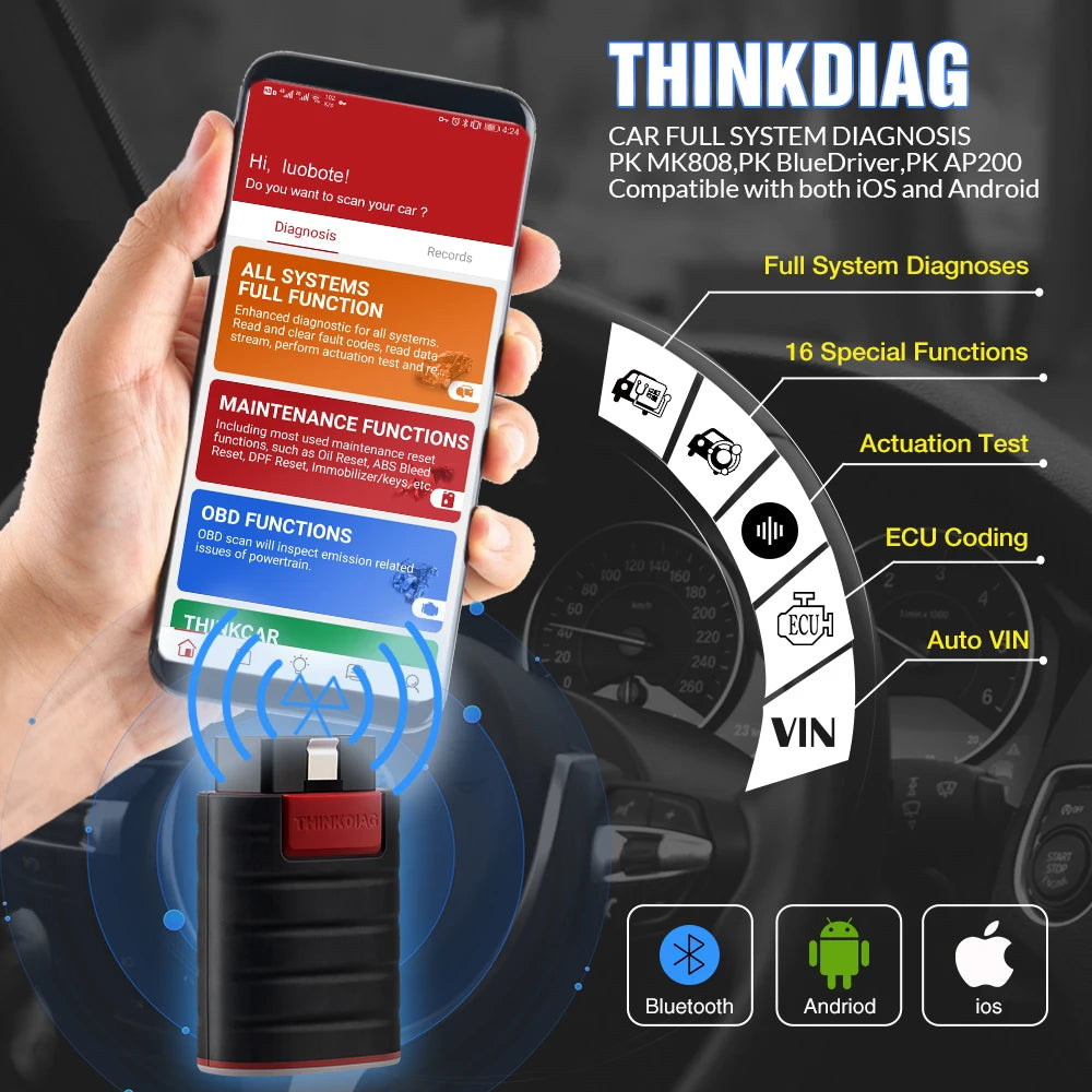 16 Reset 1 Year Free OBD2 Scanner