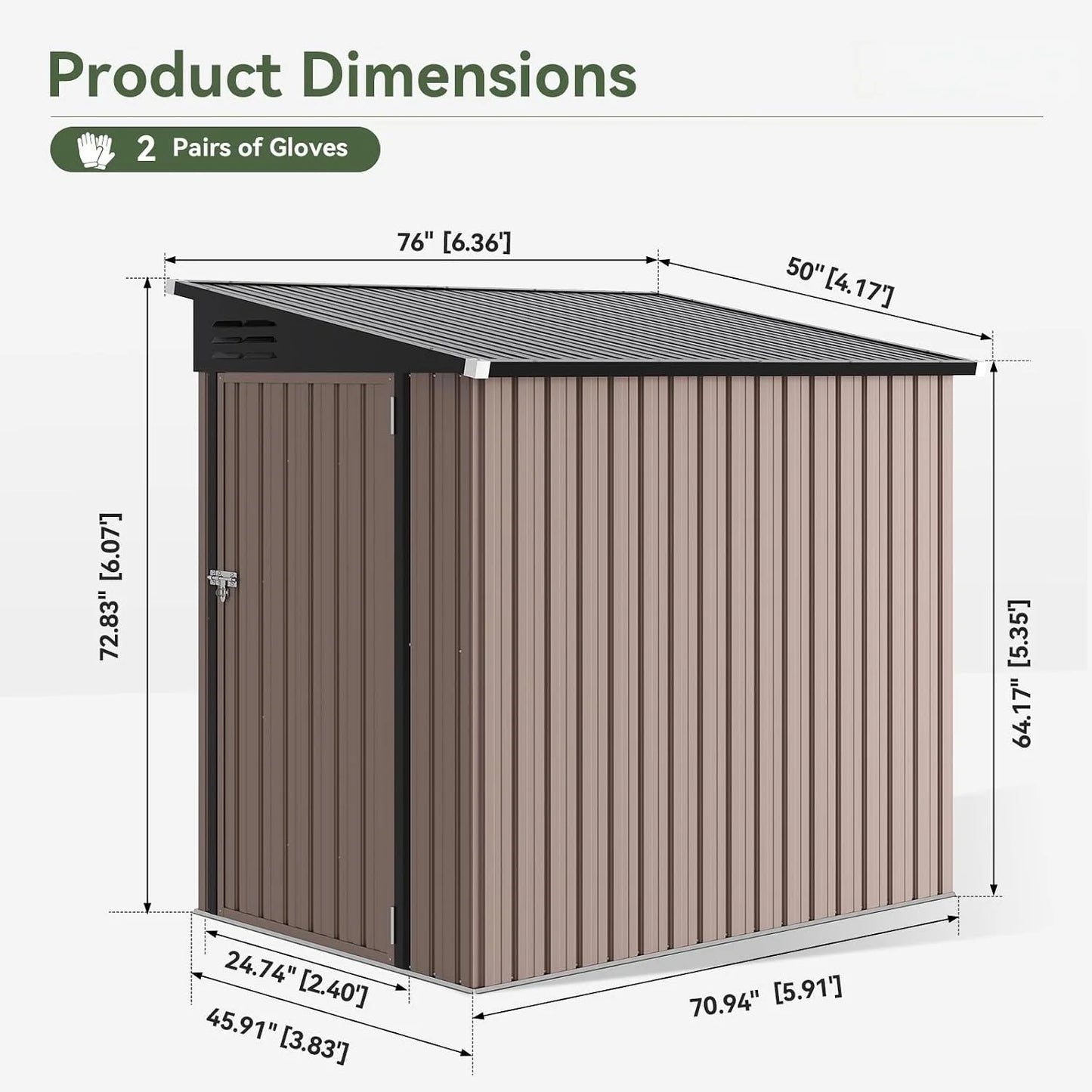 6x4FT Lean To Shed