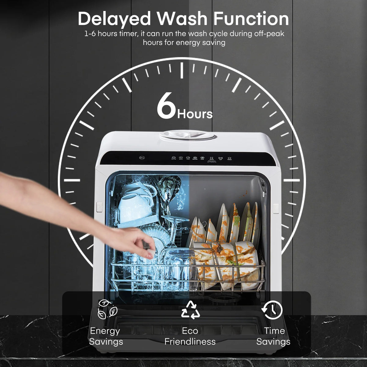 Compact Intelligent Countertop Dishwasher