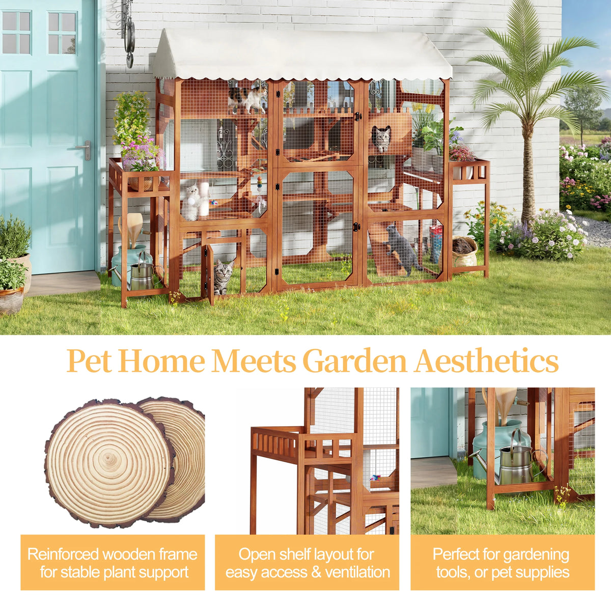 Large Outdoor Cat Enclosure Wooden