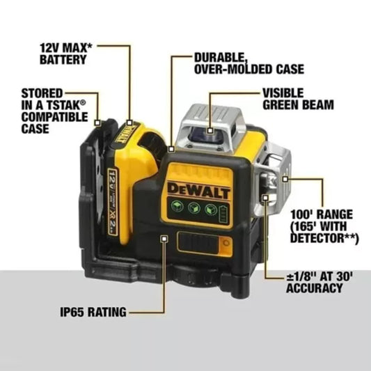 360 Degree Vertical 12V Lithium Battery 12 Lines Laser Level