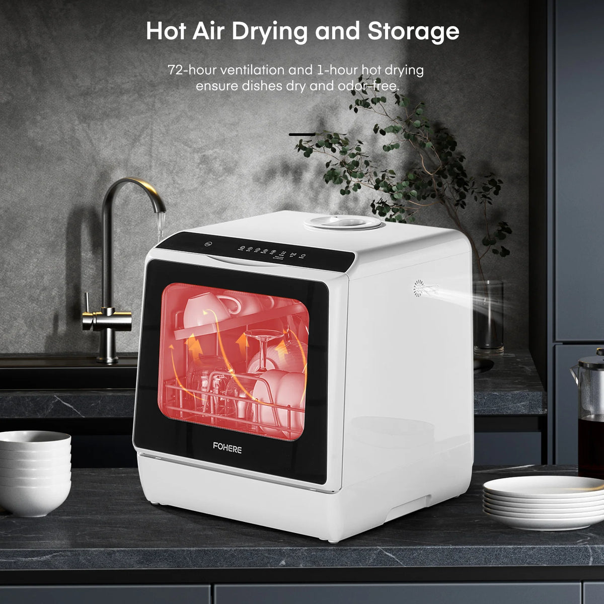 Compact Intelligent Countertop Dishwasher