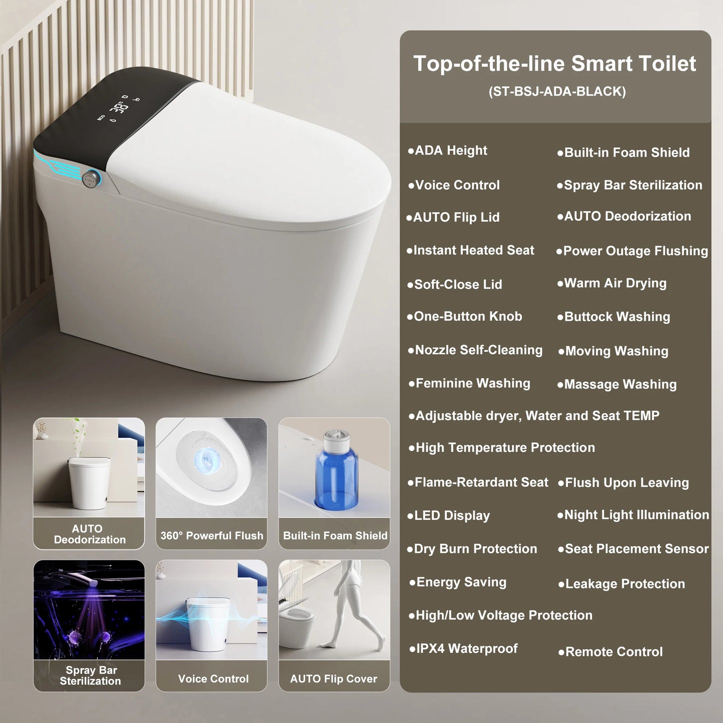 Elongated Smart Toilet
