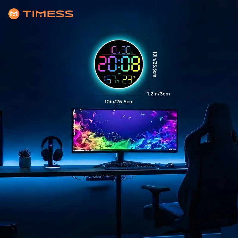 10 Inch RGB LED Digital Wall Clock
