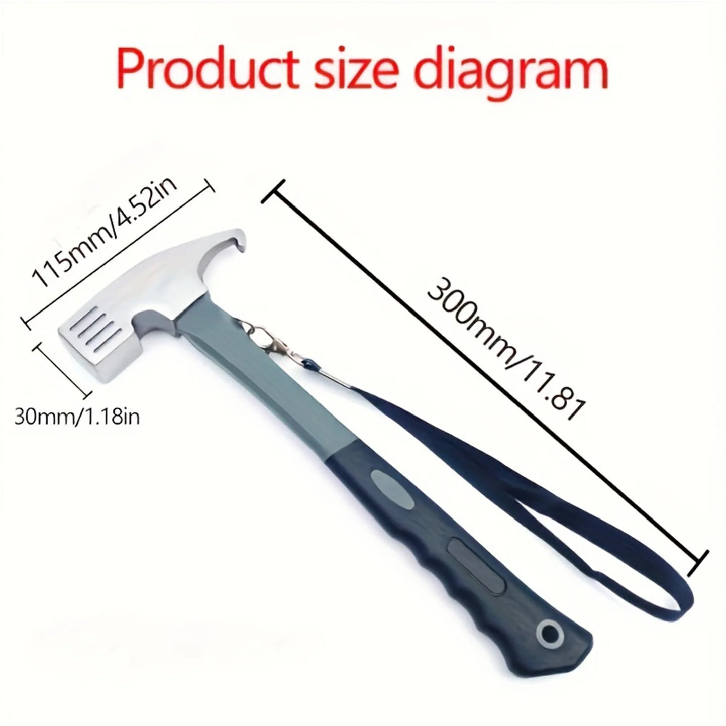 Camping Hammer with Tent Stake Remover